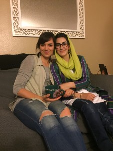 Fatemeh & me sipping our tea.